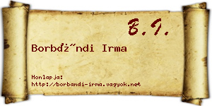 Borbándi Irma névjegykártya