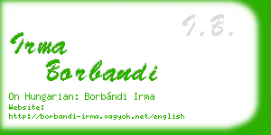 irma borbandi business card