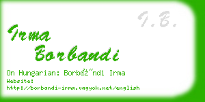 irma borbandi business card